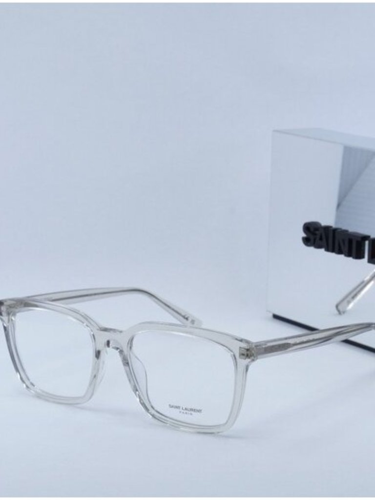 Saint Laurent Sl672 004 Square Eyeglasses Transparent Beige 55mm